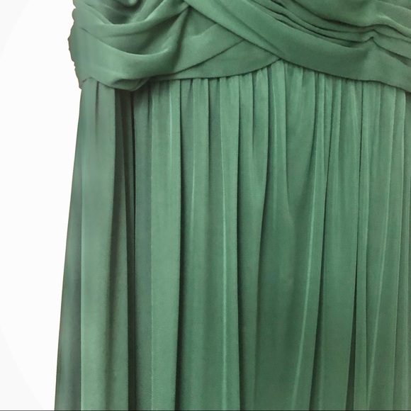 David’s Bridal Off the Shoulder Mesh dress in Juniper size 10 - Picture 2 of 7